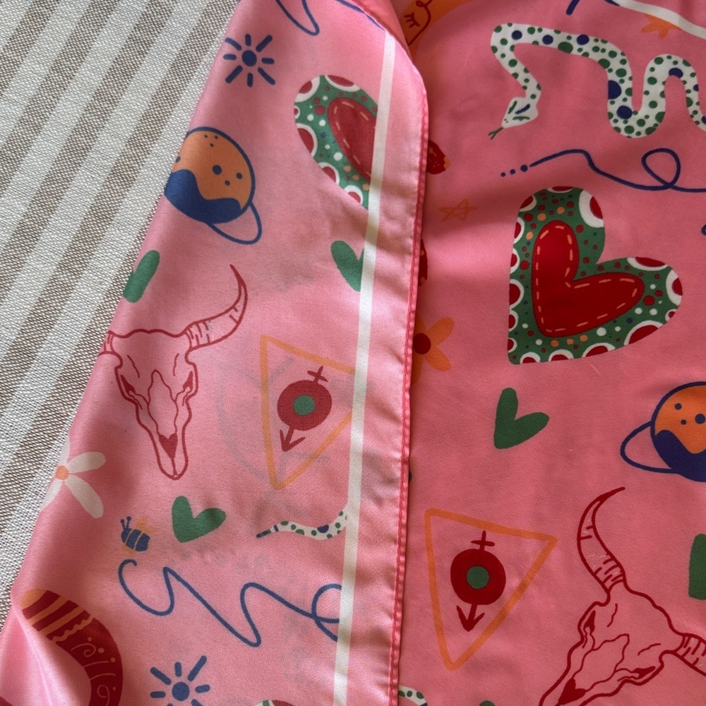 Pink Patterned Scarf - Picture 5 of 7